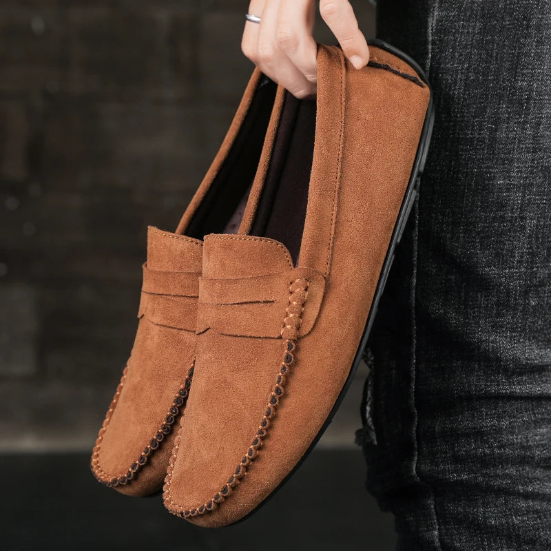 Comfortable Leather Slip-On Loafers - Men's Classic Casual Shoes