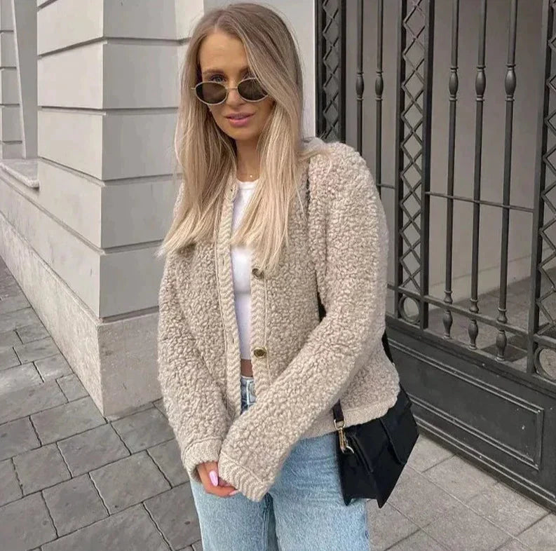 Ladies' Classic Open Front Cardigan Coat - BritishElegance