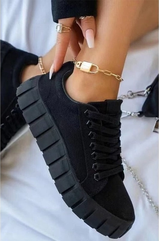 Comfortable Women's Lace Up Sneakers