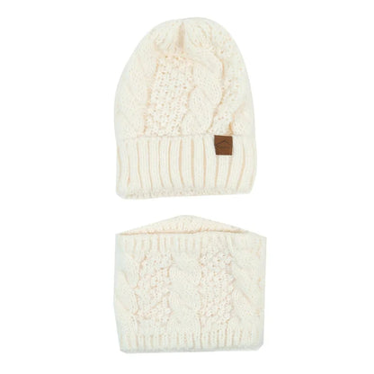 Warm Women's Knit Hat and Scarf Gift Set