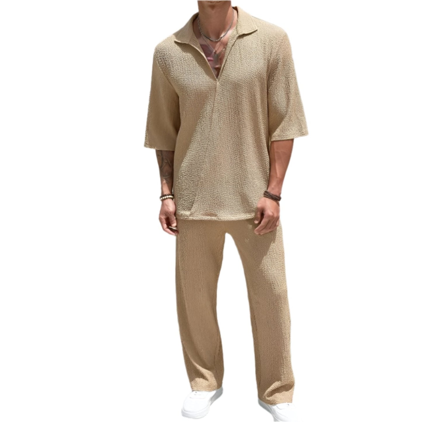 Stylish Casual Short Sleeve Outfit - BritishElegance