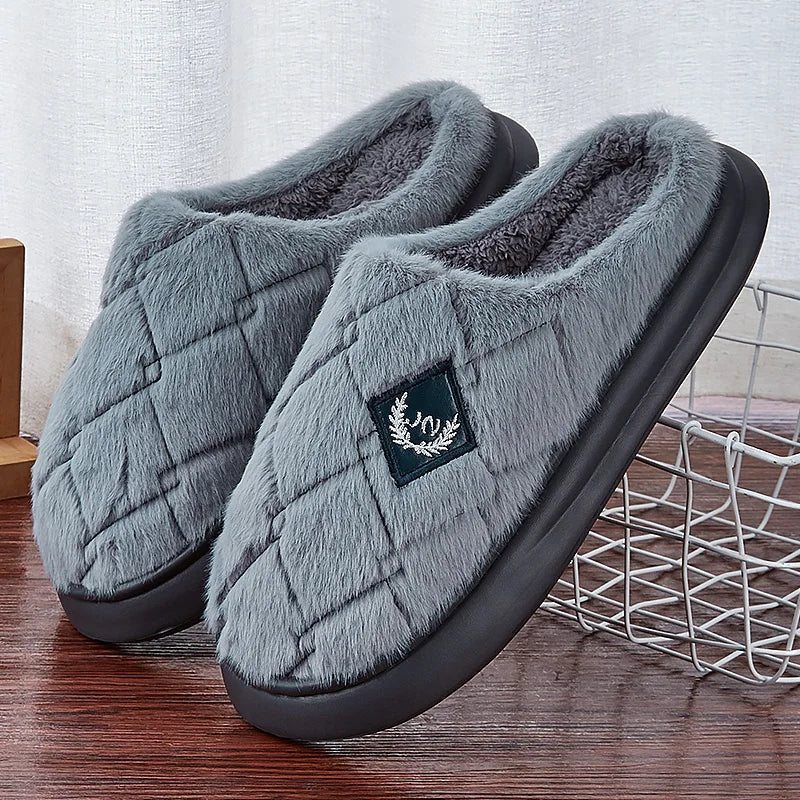 Cozy Mens Faux Fur Lined Slipper Shoes - BritishElegance
