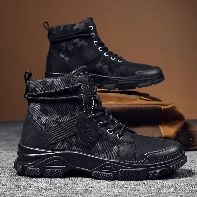 Tactical Camo Lace-Up Work Boots