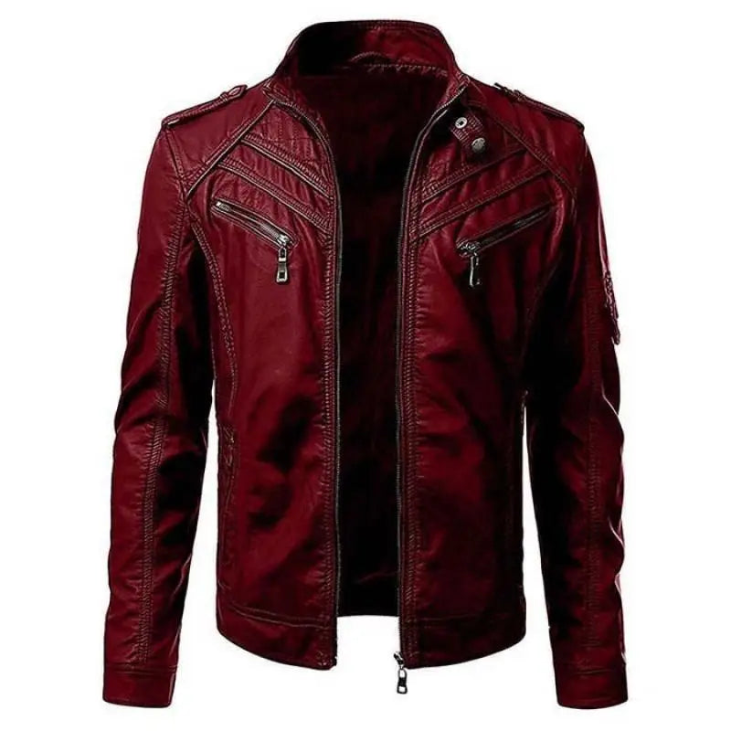 Men's Synthetic Biker Jacket - BritishElegance