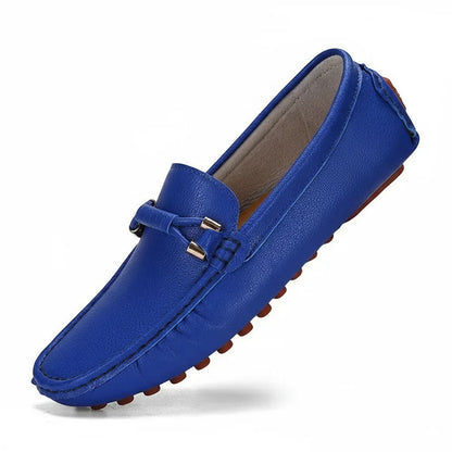 Genuine Leather Slip On Moccasin Shoes - BritishElegance