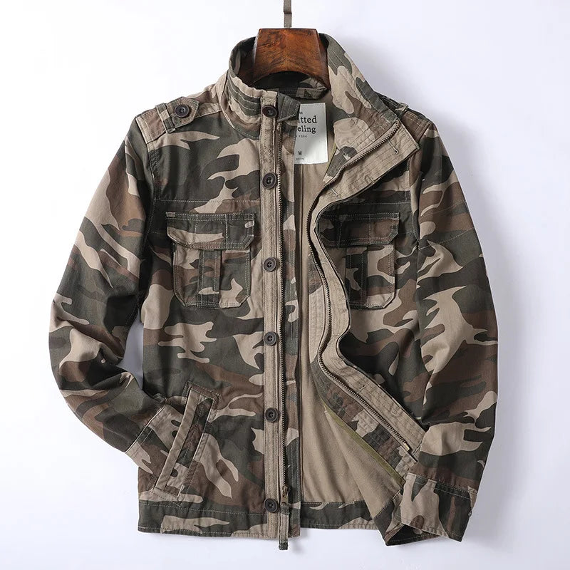 Classic Blue Cargo Jacket for Men