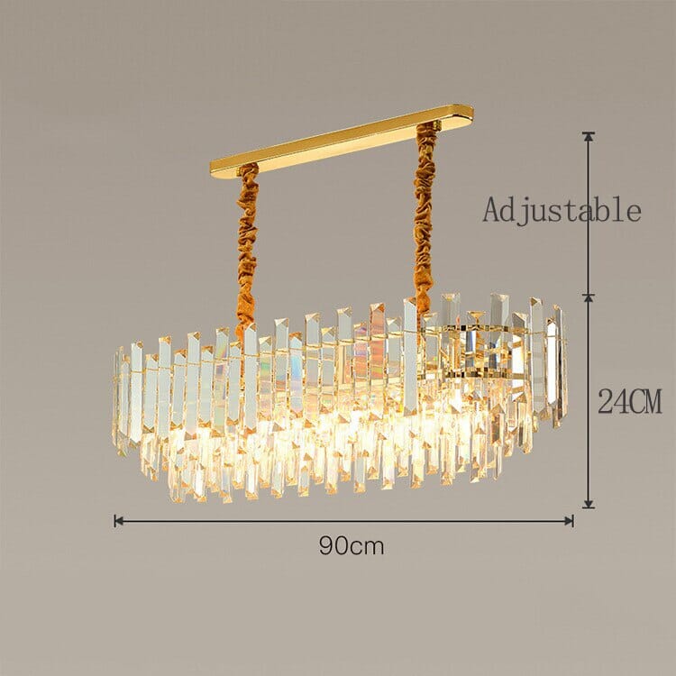 Circular Glass LED Lamp With Gold Accent