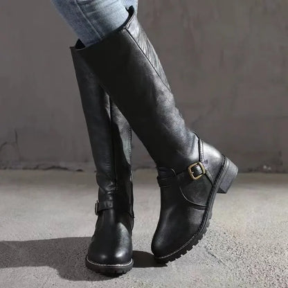 Isla Knee-High Boots | Buckled Lug Sole Boots