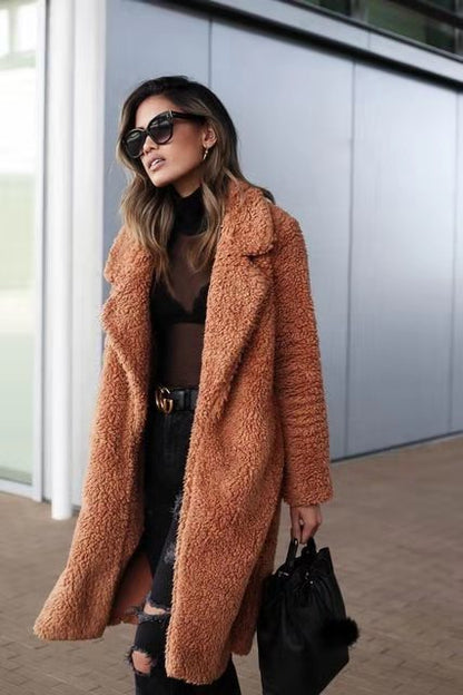 Sietske | Soft women's fleece teddy coat, long cut
