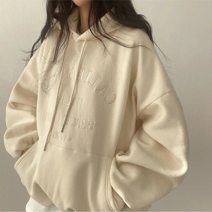Cozy Women's Large Hooded Sweatshirt with Pockets