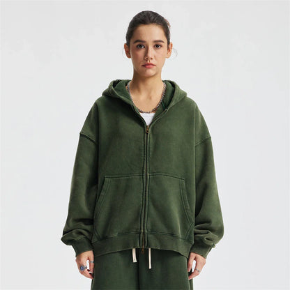 Warm Fleece Zip Up Hooded Jacket
