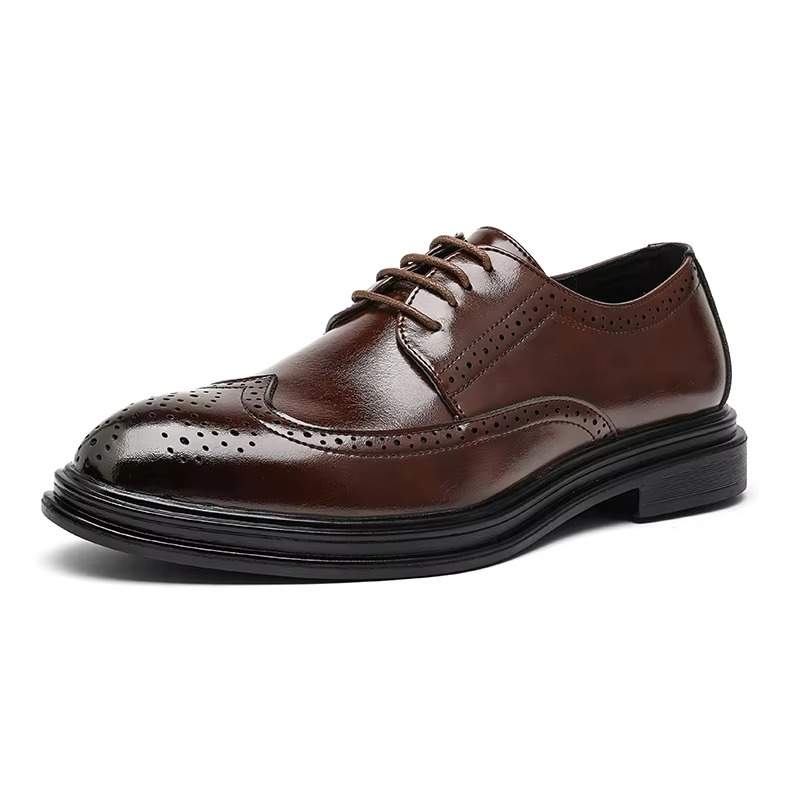 Classic Leather Wingtip Oxfords for Men - BritishElegance