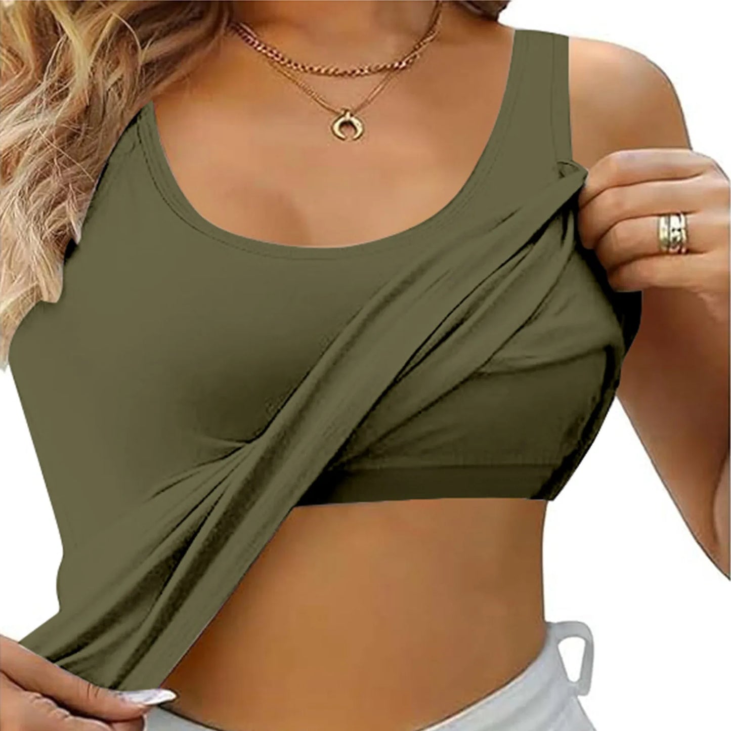 Comfortable Plus Size Tank Top with Built-In Bra