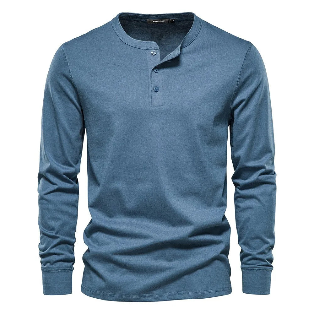 Men’s Classic Long Sleeve Henley Shirt