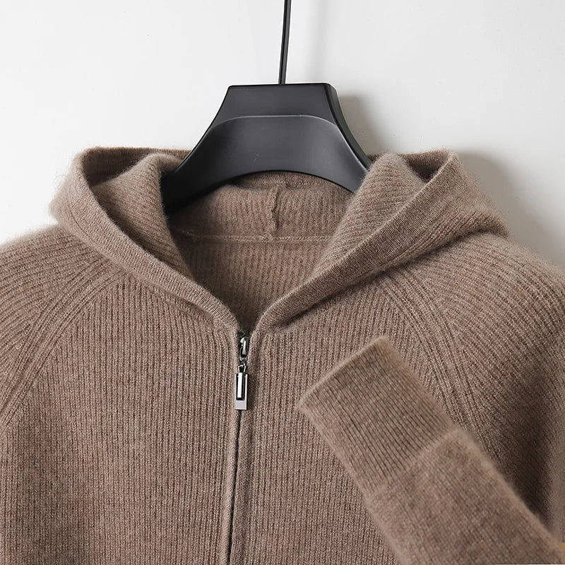 Warm Mens Knit Zip Up Jacket