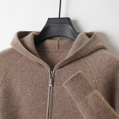 Warm Mens Knit Zip Up Jacket