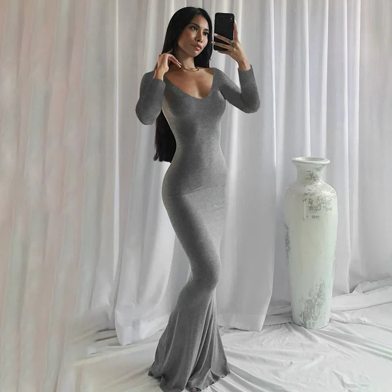 Elegant Halter Neck Evening Maxi Dress