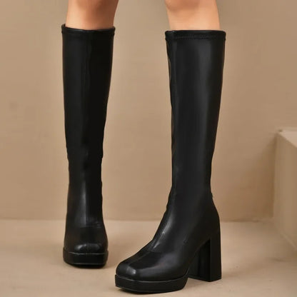 Luna | Winter Chic Overknee Boots with Chunky Heel