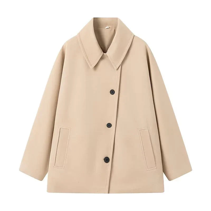 Large Synthetic Wool Parka Coat