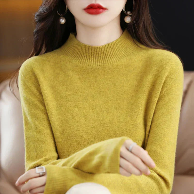 Soft Women's Merino Wool Crew Neck Sweater - BritishElegance