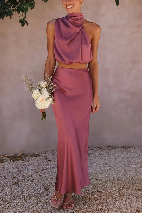 Ladies Elegant 2 Piece Summer Outfit with Silky Fabric - BritishElegance