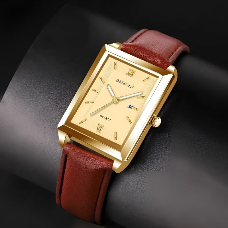 Arthur Wristwatch | Rectangular Case Date Window Wristwatch