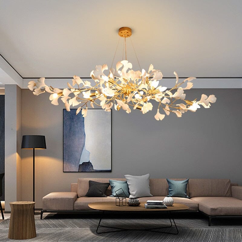 Elegant Glass Chandelier with Adjustable LED Warm Light