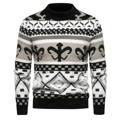 Fake Fur Crew Neck Sweater Men