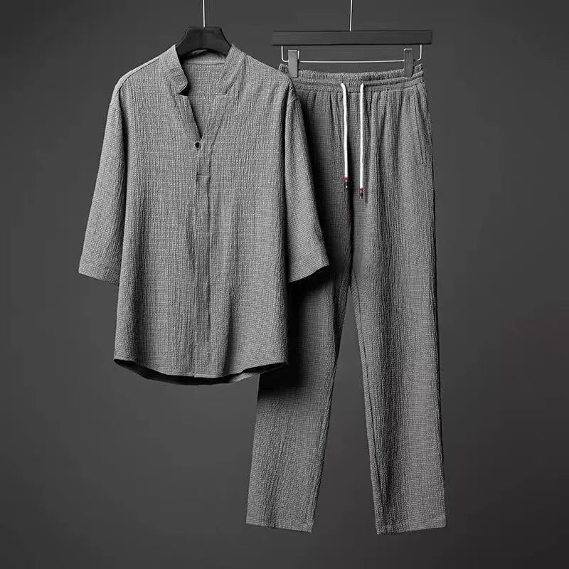 Casual 2 Piece Lounge Set with Long Sleeve Top