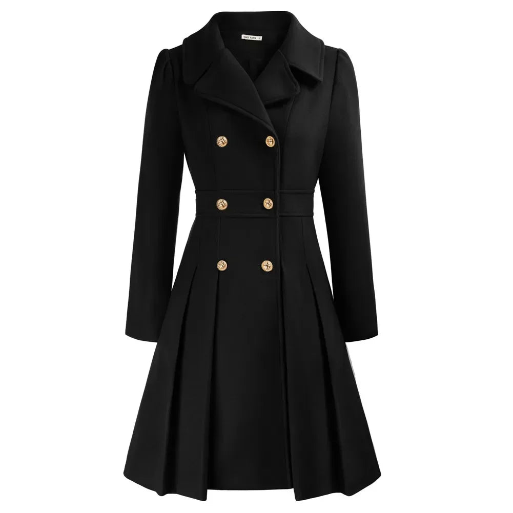 Grace Women's Coat | Stylish A-line peacoat in wool