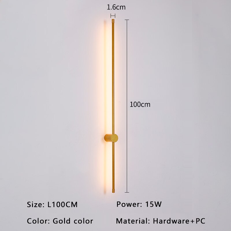 Contemporary Gold Black LED Wall Lamp