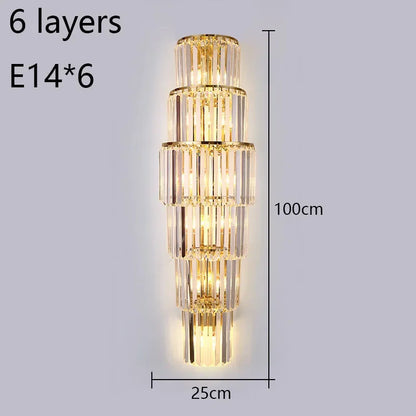 Sparkling Crystal Column Wall Light With Soft Glow