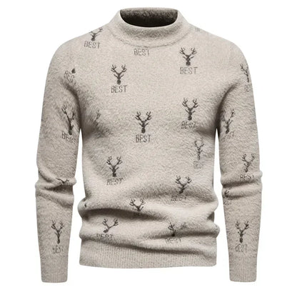 Fake Fur Crew Neck Sweater Men