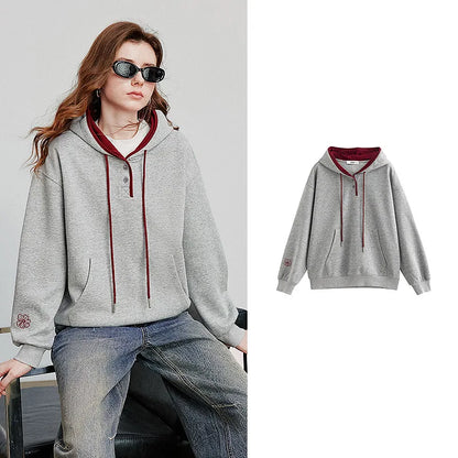 Ladies' Stitched Colorblock Hooded Sweatshirt