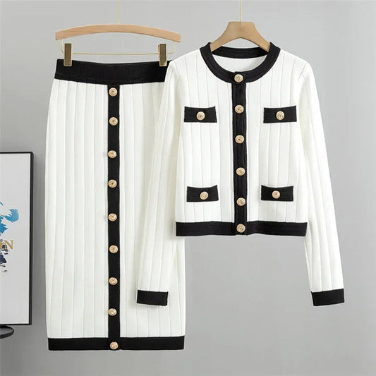 Classic Ladies Knit Co-ord Set for Spring - BritishElegance