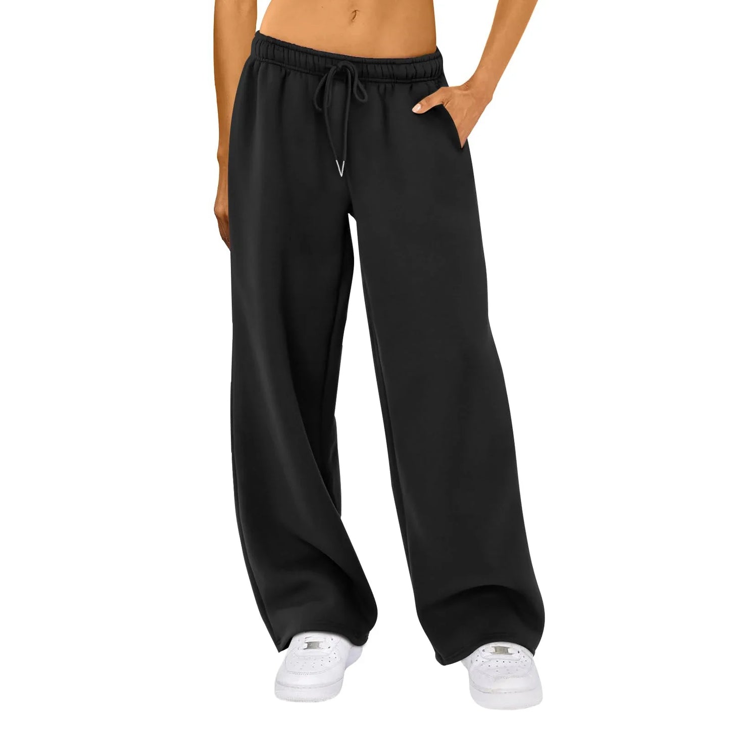 Comfortable Elastic Waist Wide Leg Jogger Pants