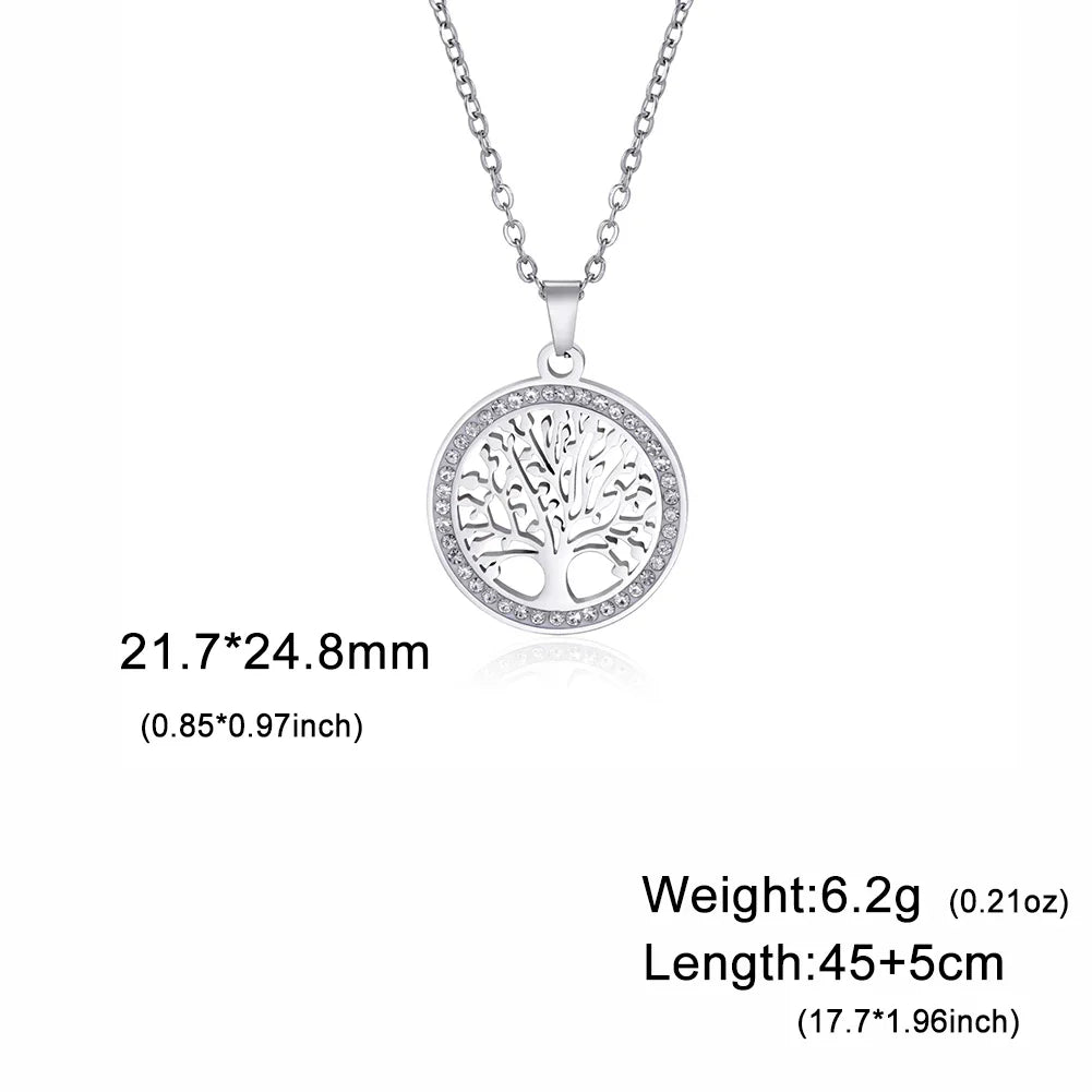 Elegant Nature Tree Zircon Necklace