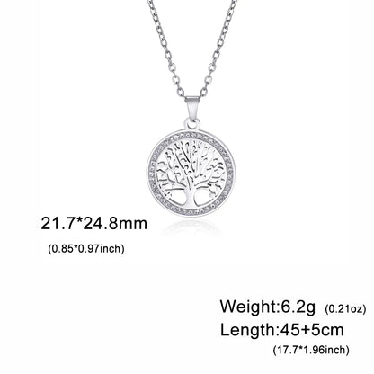 Elegant Nature Tree Zircon Necklace