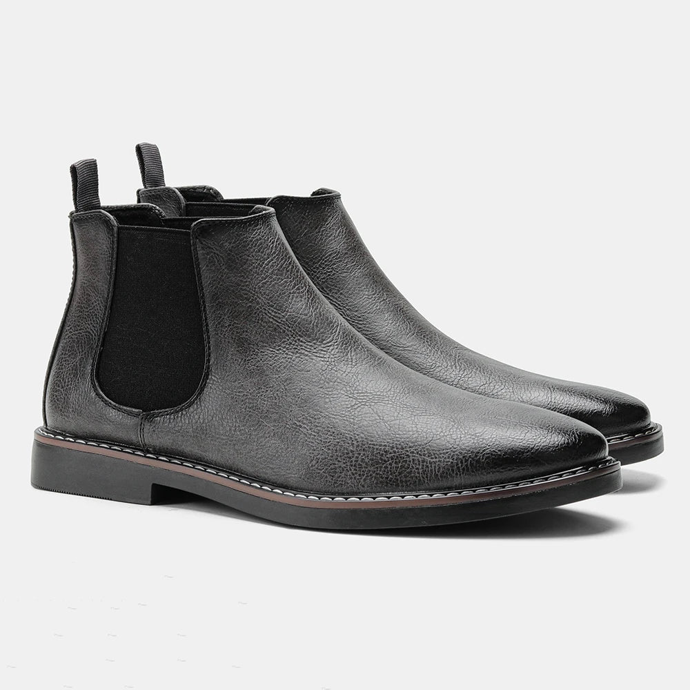 Retro Chelsea Boots Black Leather