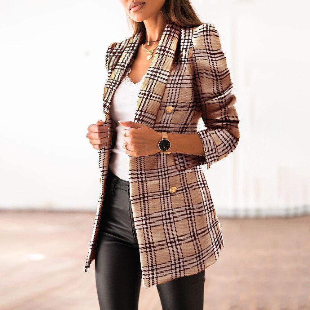 Classic Fit Checked Jacket for Women