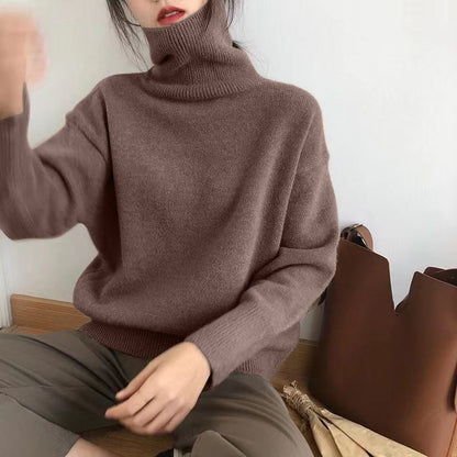 Cozy Oversized Winter Knit Turtleneck Sweater