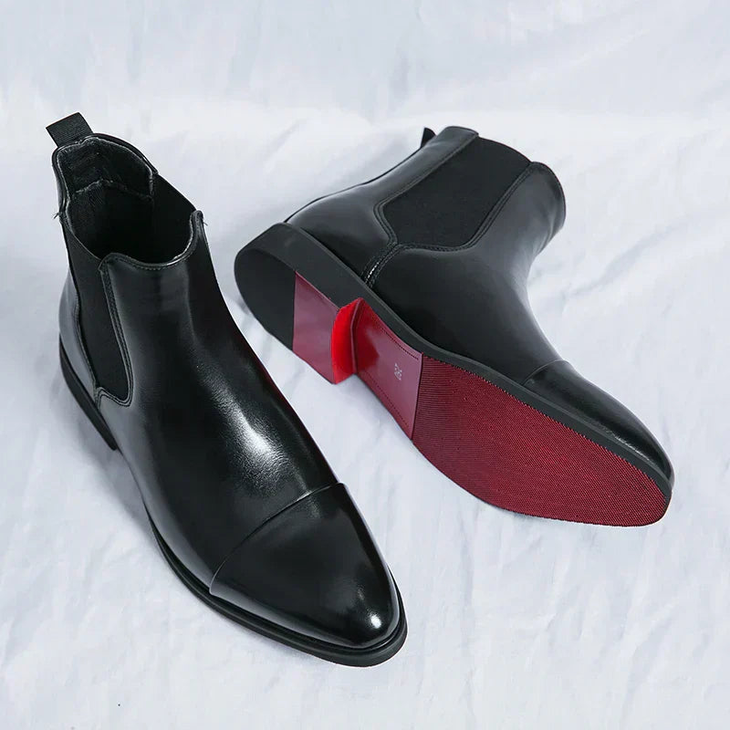 Men's Elastic Side Ankle Dress Boots - BritishElegance