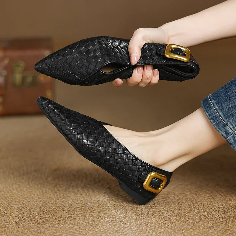 Luxury Leather Pointed Toe Ballet Flats