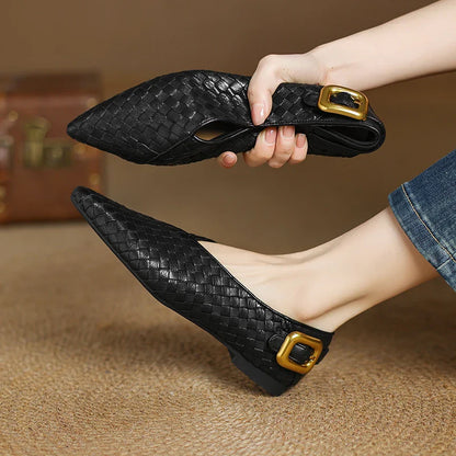 Luxury Leather Pointed Toe Ballet Flats
