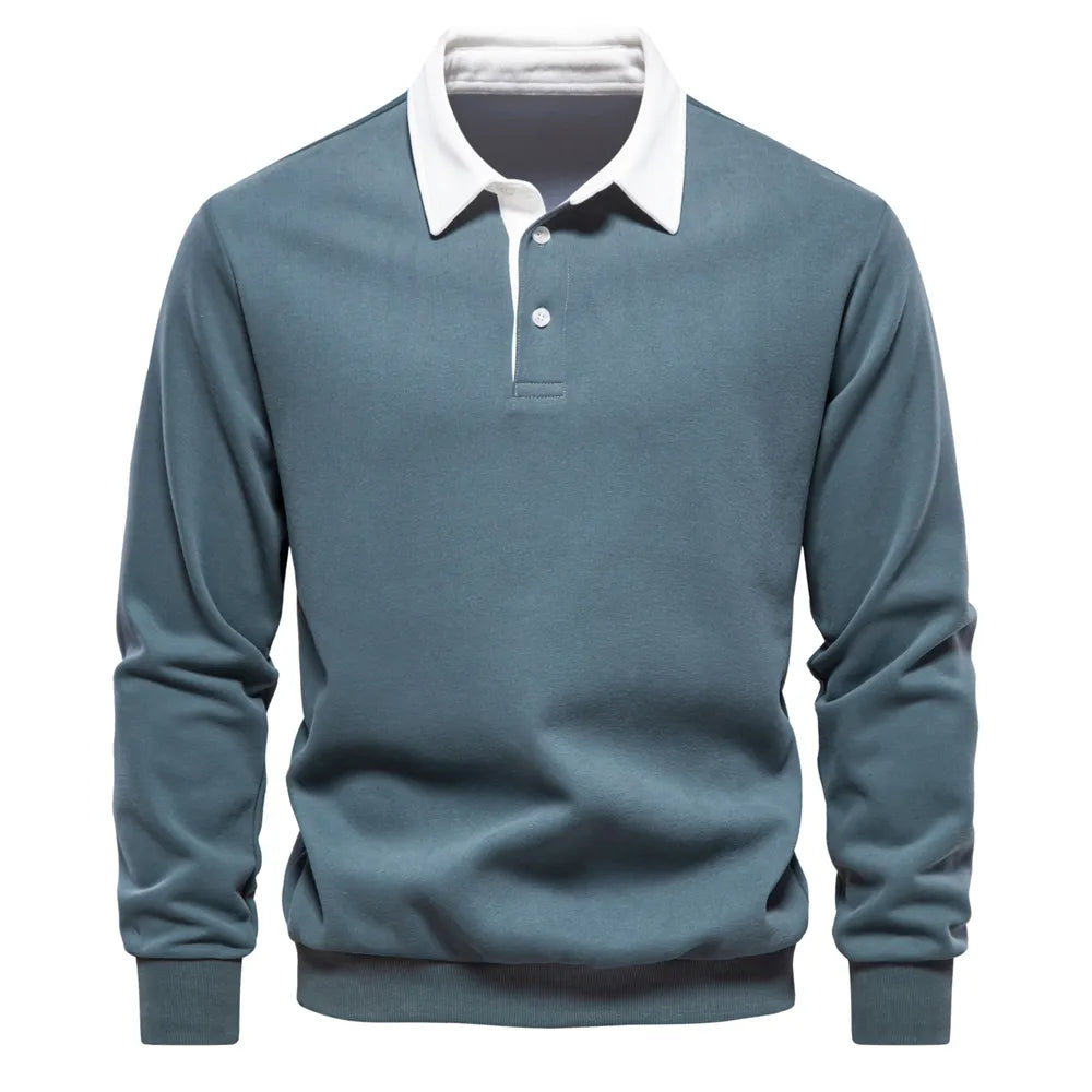 Cozy Men's Knit Polo Sweater for Winter
