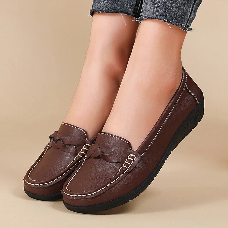Authentic Leather Slip On Loafers for Men Large Size