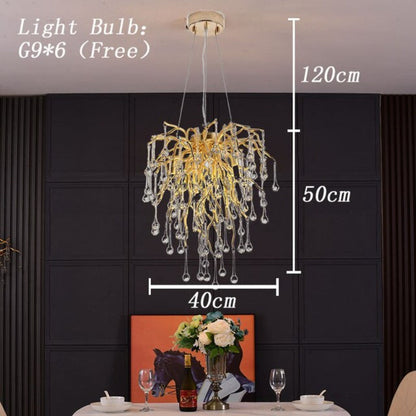 Luxury Crystal Drop LED Chandelier