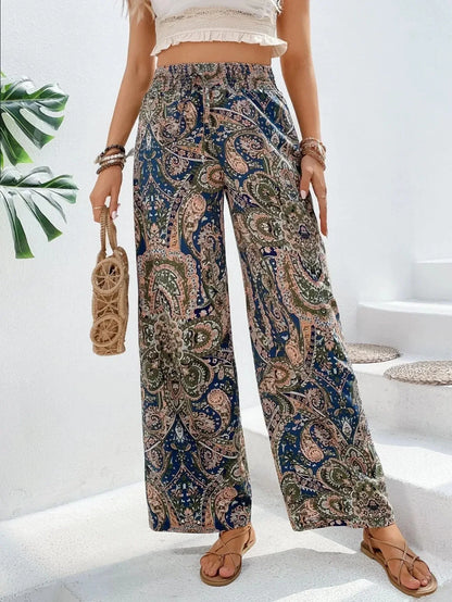 Comfortable Loose Fit Stretchy Printed Women's Pants