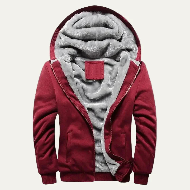 Men’s Thermal Fleece Lined Hooded Zip Jacket
