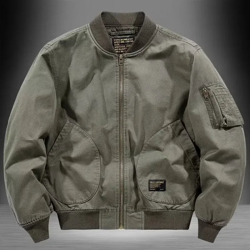 Casual Classic Cotton Bomber Jacket – Comfortable Street Style - BritishElegance